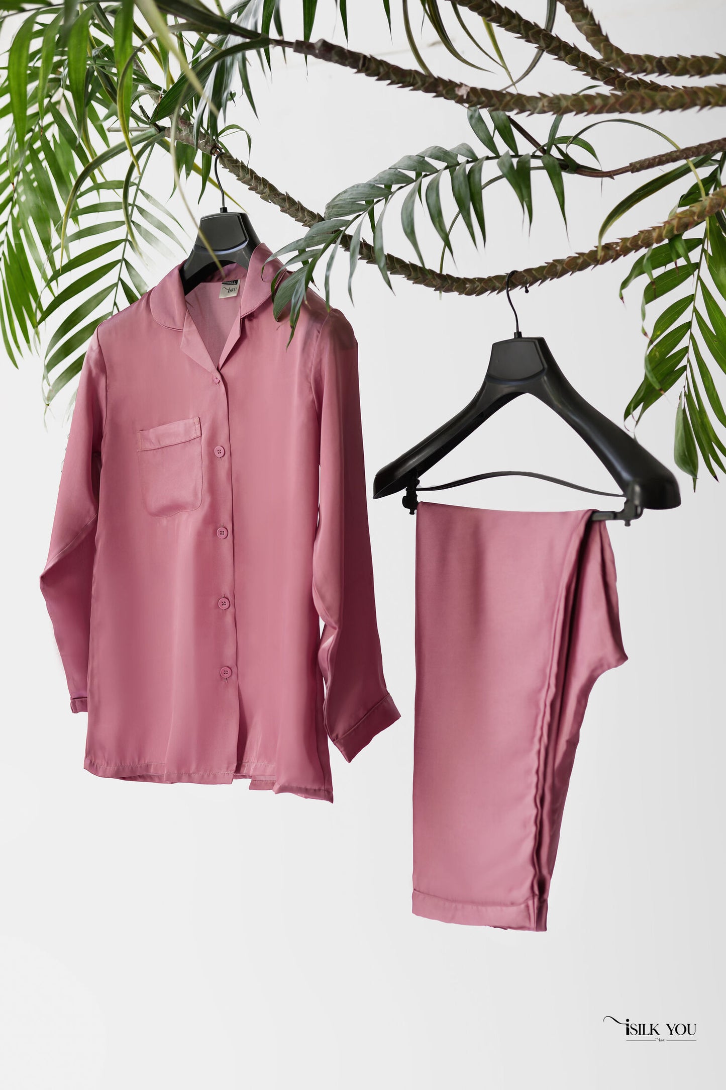 SILK NIGHT PAJAMA SET - MAROON